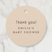 Kleiner Kürbis auf dem Weg Babydusche Danke Geschenkanhänger (Rückseite)