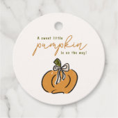 Kleiner Kürbis auf dem Weg Babydusche Danke Geschenkanhänger (Vorderseite)