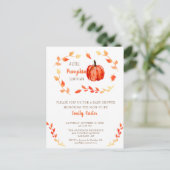 Kleiner Kürbis auf dem Weg Babydusche Niedlich fal Postkarte (Stehend Vorderseite)