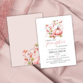 Kleiner Kürbis auf dem Weg Blush Pink Baby Dusche Einladung