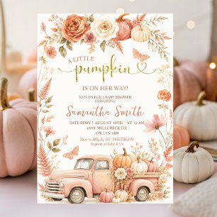 Kleiner Kürbis auf dem Weg Boho Floral Baby Shower Einladung
