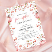 Kleiner Kürbis auf dem Weg Elegant Pink Baby Dusch Einladung