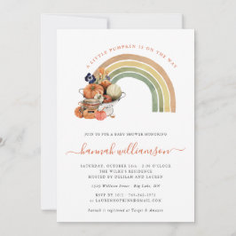 Kleiner Kürbis auf dem Weg | Herbst-Regenbogen Einladung