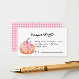 Kleiner Kürbis auf dem Weg Pink Bow Baby Dusche Begleitkarte