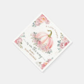 Kleiner Kürbis auf dem Weg Pink Fall Baby Dusche Serviette (Ecke)