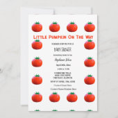 Kleiner Kürbis auf dem Weg QR Code Kinderdusche Einladung (Vorderseite)