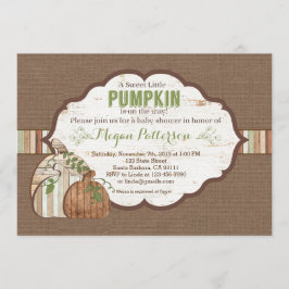 Kleiner Kürbis auf dem Weg! Rustikale Babydusche Einladung