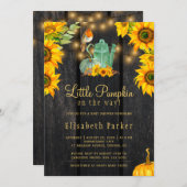 Kleiner Kürbis auf dem Weg rustikale Herbstdusche Einladung (Vorne/Hinten)