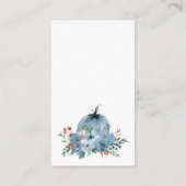 Kleiner Kürbis auf dem Weg zu blauen Büchern für B Begleitkarte (Rückseite)