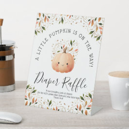 Kleiner Kürbis auf dem Weg zum Herbst-Baby-Windeln Sockelschild