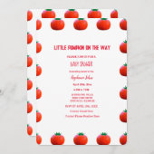 Kleiner Kürbis auf den Weg Herbst Babydusche Einladung (Vorne/Hinten)