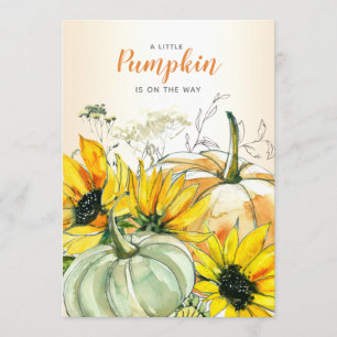 Kleiner Kürbis auf der Wasserfarbendusche Einladung