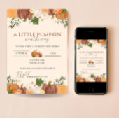 Kleiner Kürbis auf die Art Baby Dusche einladen Einladung