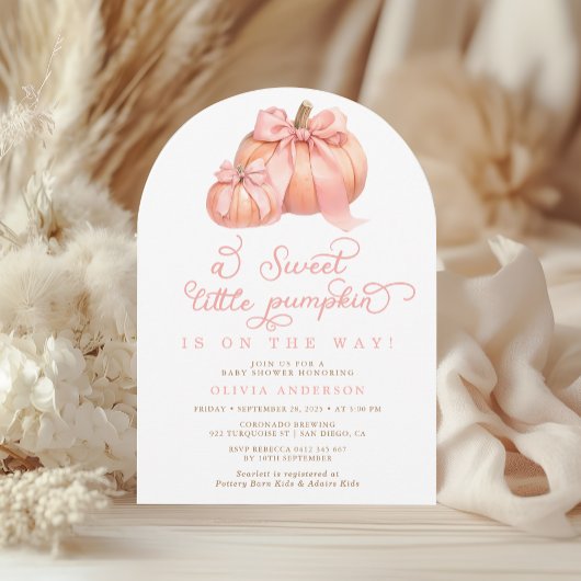 Kleiner Kürbis auf die Babydusche Einladung