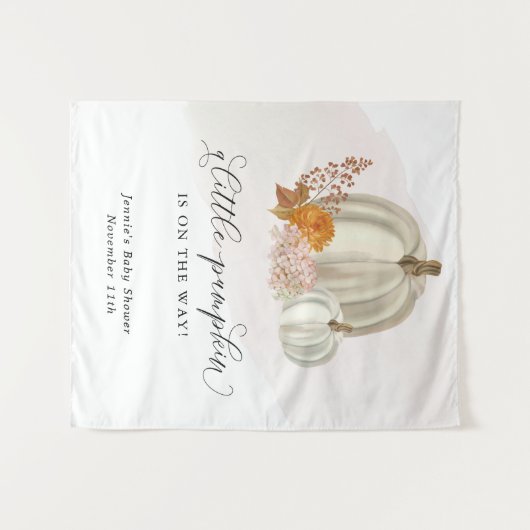 Kleiner Kürbis auf die Babydusche Wandteppich (Vorderseite (Horizontal))