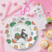 Kleiner Kürbis auf die farbenfrohe Babydusche Pappteller (Party)