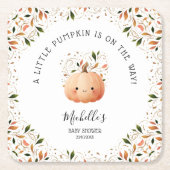 Kleiner Kürbis auf die Flora-Babydusche von Way Fa Rechteckiger Pappuntersetzer (Vorderseite)