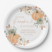 Kleiner Kürbis auf die Herbstdusche Pappteller (Vorderseite)