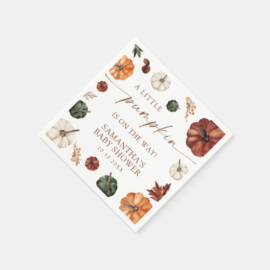 Kleiner Kürbis auf die Herbstdusche Serviette (Ecke)