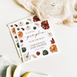 Kleiner Kürbis auf die Herbstdusche Serviette