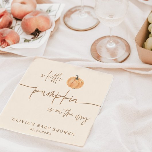 Kleiner Kürbis auf die Herbstdusche Serviette