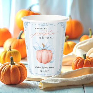 Kleiner Kürbis auf die Kinderdusche Pappbecher