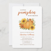 Kleiner Kürbis auf die Pink Baby Dusche Einladung (Vorderseite)