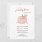 Kleiner Kürbis auf die Pink Baby Dusche Einladung (Vorderseite)