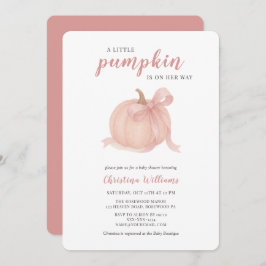 Kleiner Kürbis auf die Pink Baby Dusche Einladung