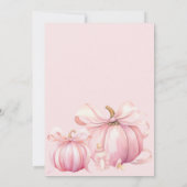 Kleiner Kürbis auf die Pink Bow Baby Dusche Einladung (Rückseite)