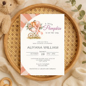 Kleiner Kürbis auf die Pink Bow Baby Dusche Einladung