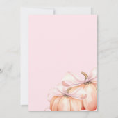 Kleiner Kürbis auf die Pink Bow Baby Dusche Einladung (Rückseite)