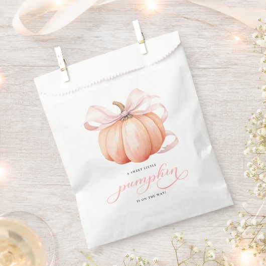 Kleiner Kürbis auf die Pink Bow Baby Dusche Geschenktütchen (Ausgeschnitten)