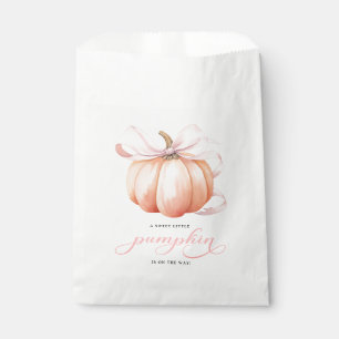 Kleiner Kürbis auf die Pink Bow Baby Dusche Geschenktütchen