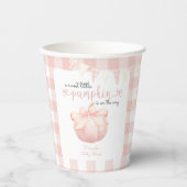 Kleiner Kürbis auf die Pink Bow Baby Dusche Pappbecher (Vorderseite)