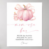 Kleiner Kürbis auf die Pink Bow Baby Dusche Poster (Vorne)