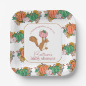 Kleiner Kürbis auf die Pink Girls Babydusche Pappteller (Vorderseite)