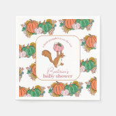 Kleiner Kürbis auf die Pink Girls Babydusche Serviette (Vorderseite)