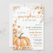 Kleiner Kürbis auf die Way Fall Baby Dusche Einladung (Vorderseite)