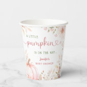 Kleiner Kürbis auf die Way Girl Fall Baby Dusche Pappbecher (Rückseite)