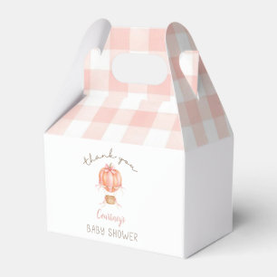 Kleiner Kürbis-Baby-Party Pink Gingham  Geschenkschachtel