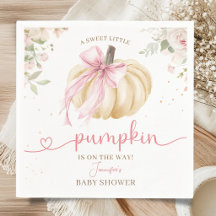 Kleiner Kürbis-Baby Shower Mädchen Rosa Schleife P