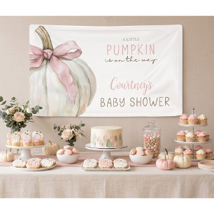 Kleiner Kürbis-Baby-Shower-Rosabogen Banner