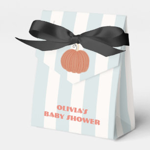 Kleiner Kürbis Blau Gestreifter Jungen Baby Shower Geschenkschachtel