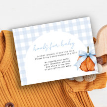 Kleiner Kürbis blauer Junge Baby Shower Buchanfrag