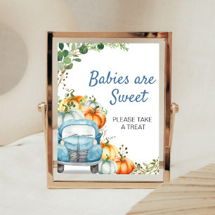 Kleiner Kürbis Blaues Lastwagen-Babys sind Süß-Sch Poster
