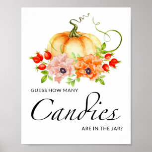 Kleiner Kürbis Blumenratte wie viele Bonbons Poster