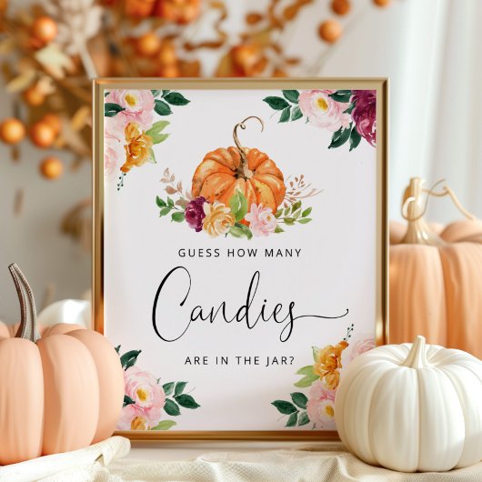 Kleiner Kürbis Blumenratte wie viele Bonbons Poster