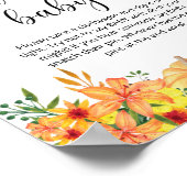 Kleiner Kürbis Blütenblüte Sag nicht Baby Poster (Ecke)