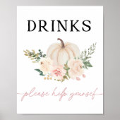 Kleiner Kürbis, der ein Getränk Bar signiert Poster (Vorne)